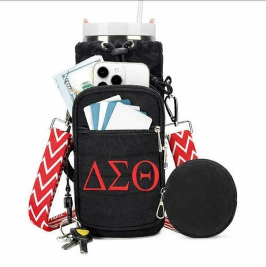 ΔΣΘ Crossbody Water Bottle/Stanley Cup Holder Bag