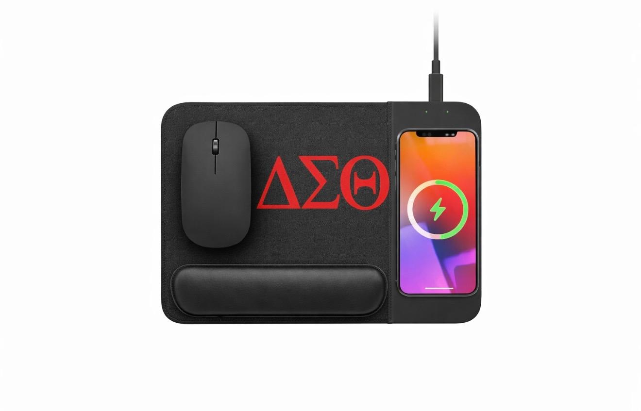 ΔΣΘ Wireless Charging Mouse Pad with Wrist Support