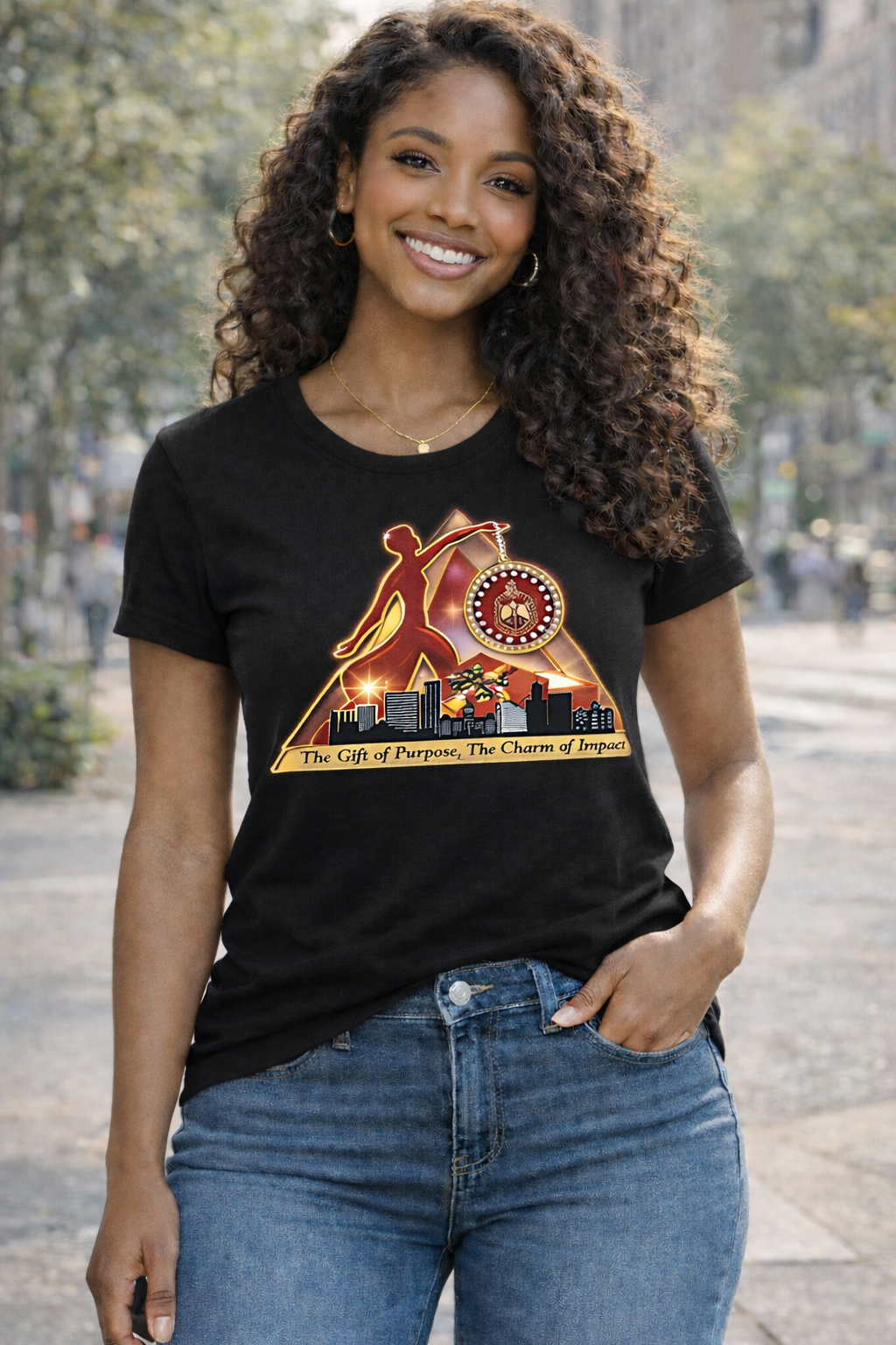 Conference Short Sleeve Bling Print T-shirt