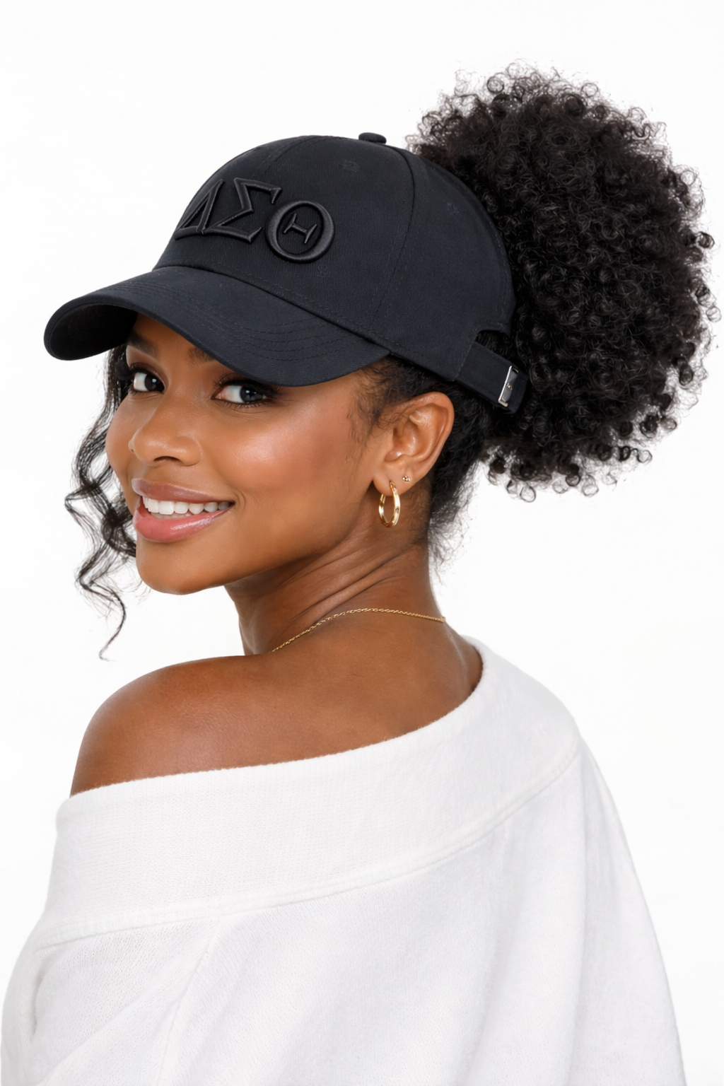 ΔΣΘ Open Back Satin-Lined Baseball Cap
