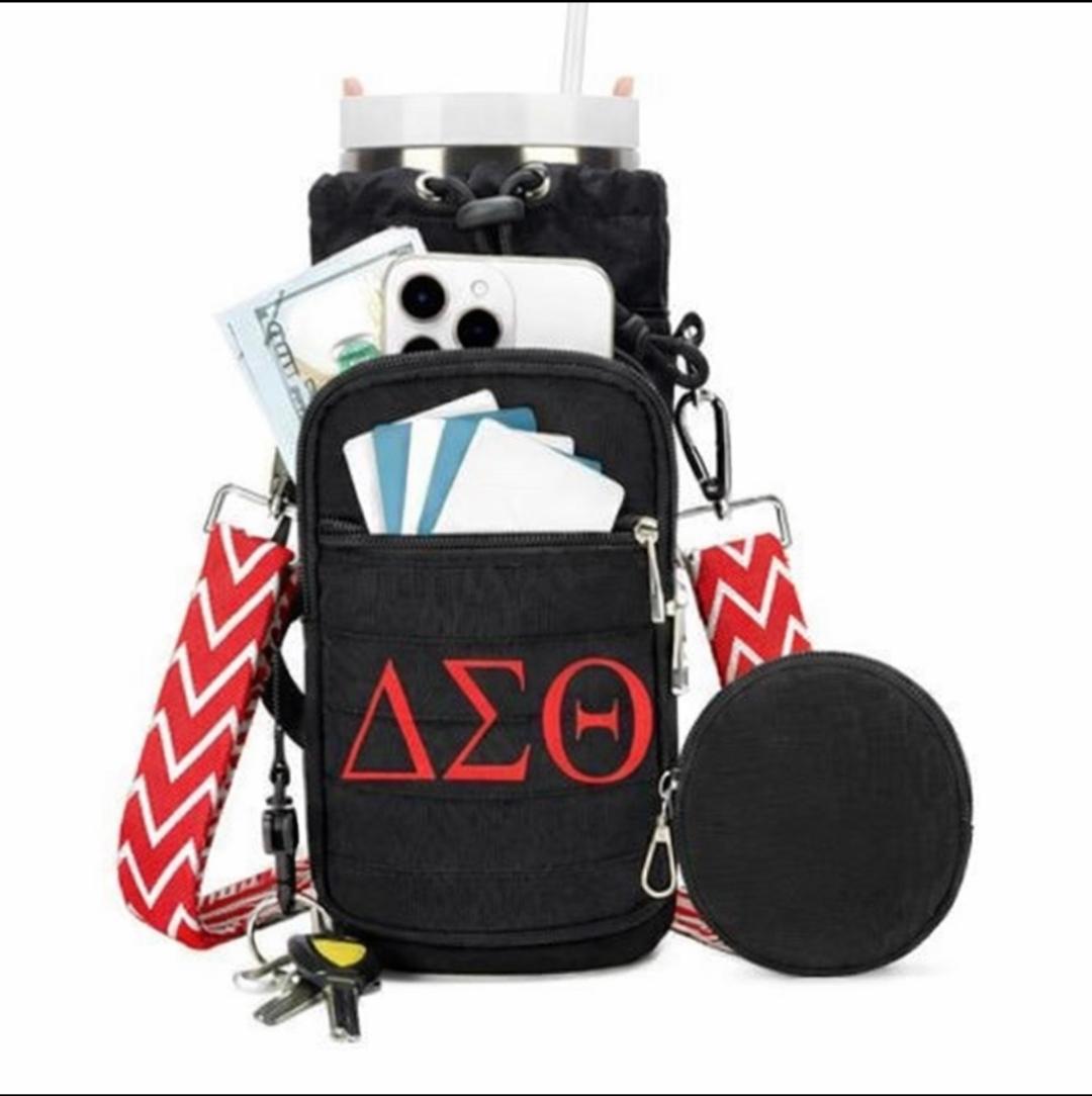 ΔΣΘ Crossbody Water Bottle/Stanley Cup Holder Bag