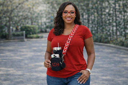 ΔΣΘ Crossbody Water Bottle/Stanley Cup Holder Bag